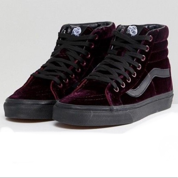 purple velvet vans high tops